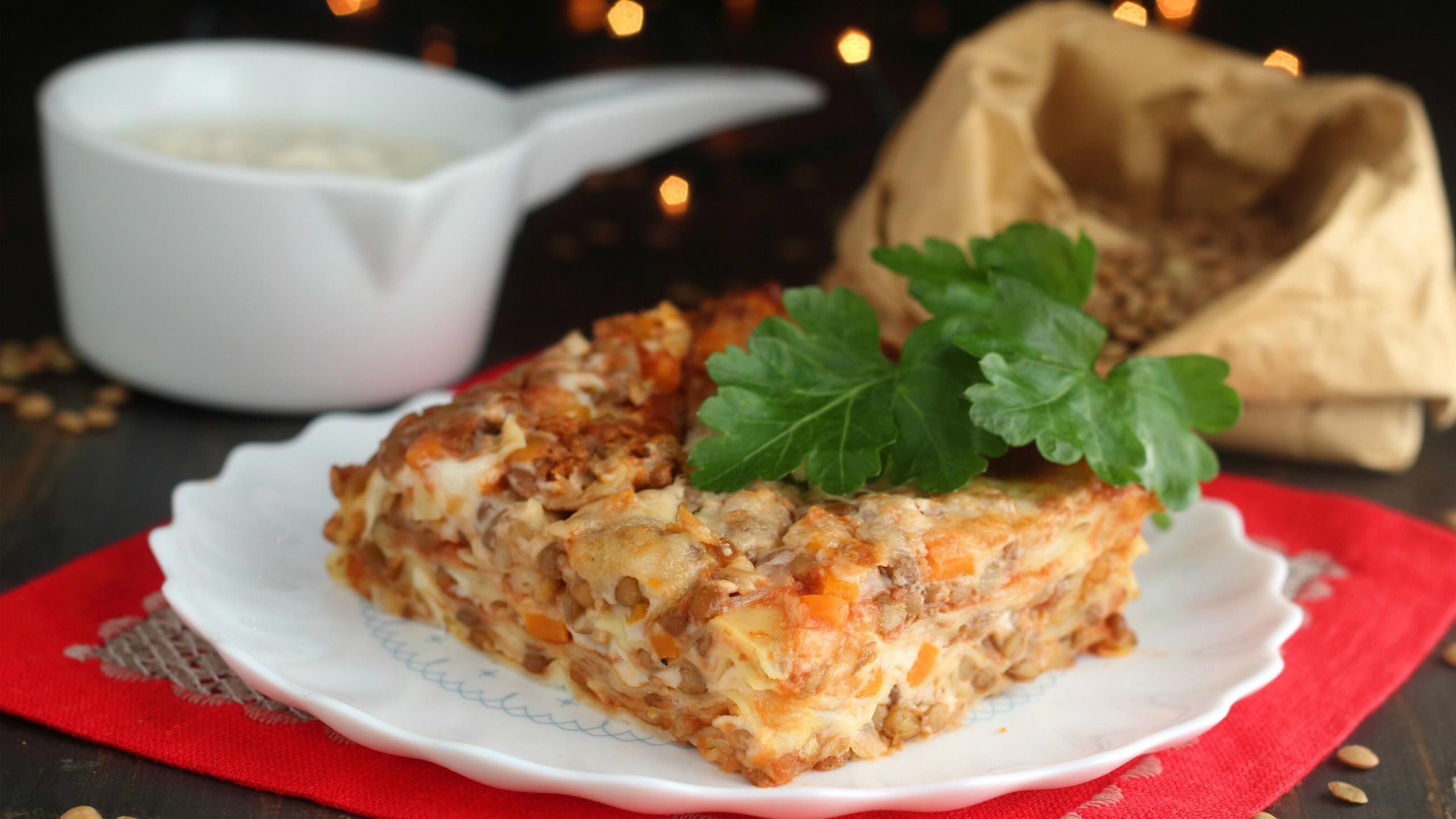 Lasagne al ragù di lenticchie